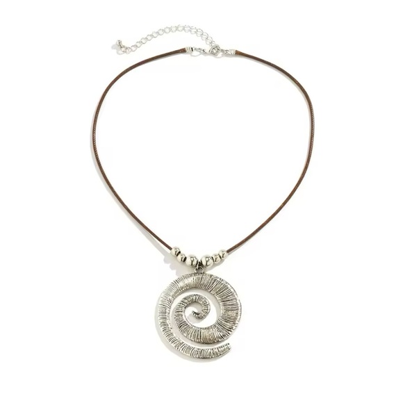 Design Spiral Helix Pendant Necklace 
Tribal bohemian Fashion - Picture 3 of 5